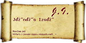 Jónás Izsó névjegykártya