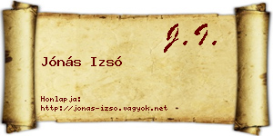 Jónás Izsó névjegykártya
