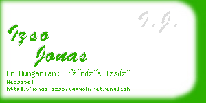 izso jonas business card